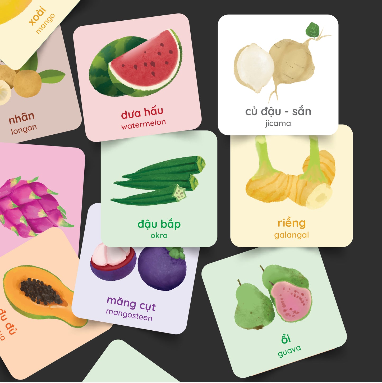 Bilingual Flashcards - Fruits & Vegetables